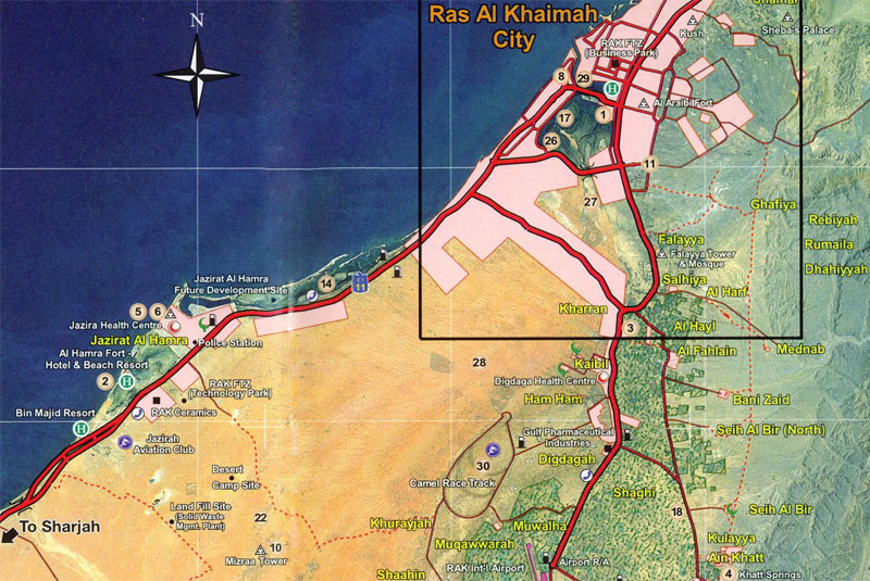 Карта рас эль хайма с торговыми центрами