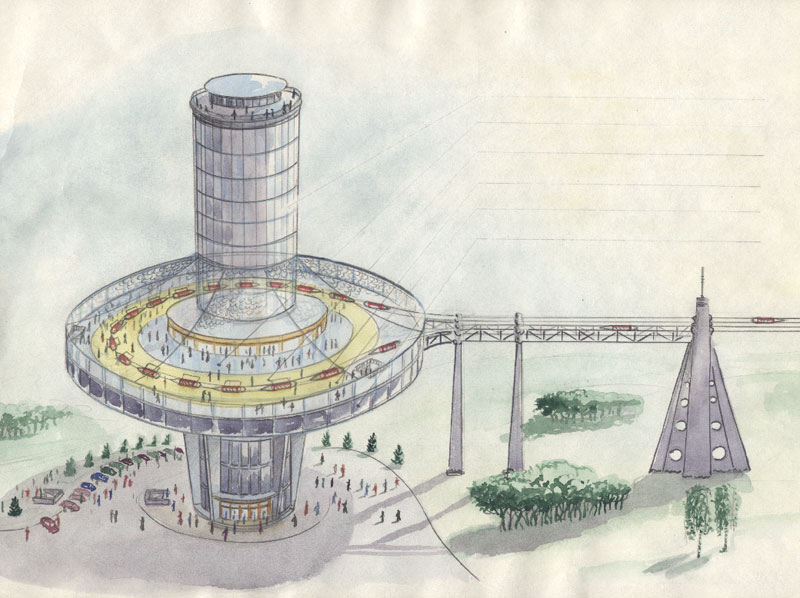 Концепция кольцевой пассажирской станции второго уровня, совмещенной с инфраструктурой транспортной системы