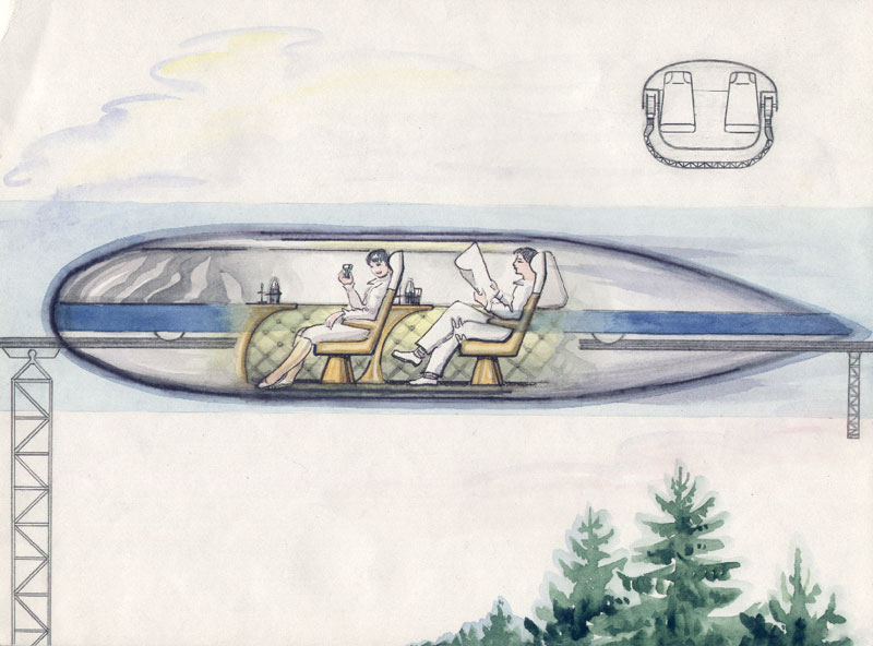 Общий вид рельсовой транспортной системы второго уровня