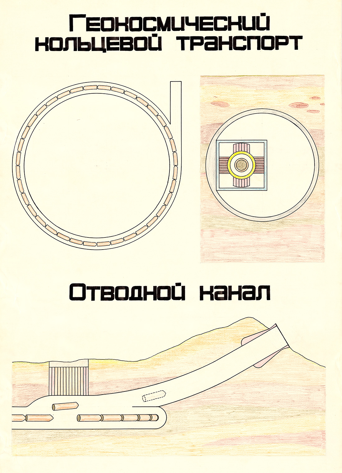 Плакат: геокосмический кольцевой транспорт - накопитель энергии