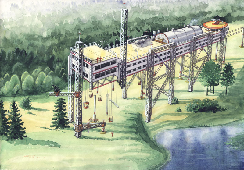 Анатолий Юницкий - строительство СТС с помощью специального строительного комбайна