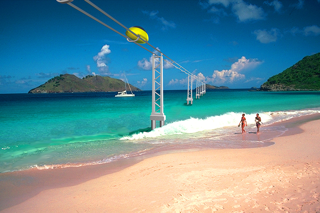 Трасса СТС по шельфу моря