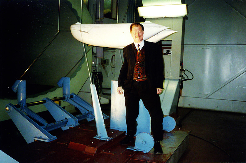 Подготовка и продувка в аэродинамической трубе двойного модуля СТЮ масштаба 1:5