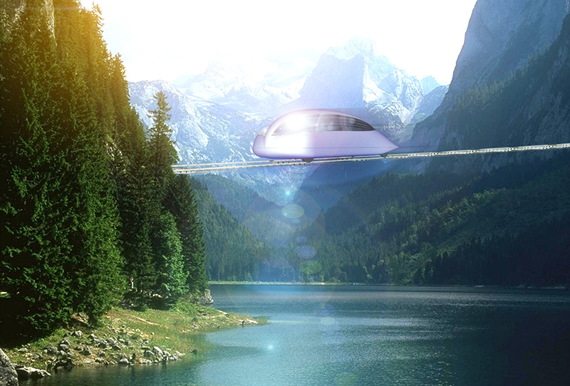 Представлены иллюстрации струнной транспортной системы (СТС) за период времени с 1997 по 2000 годы