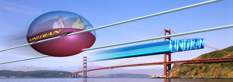 Представлены иллюстрации струнной транспортной системы (СТС) за период времени с 1997 по 2000 годы