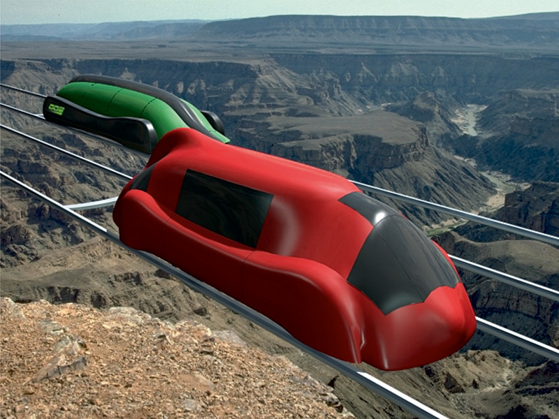 Представлены иллюстрации струнной транспортной системы (СТС) за период времени с 1997 по 2000 годы