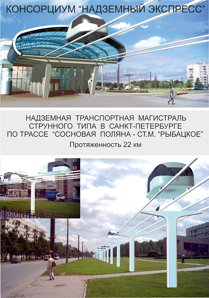 Анатолий Юницкий - Надземная транспортная магистраль струнного типа в Санкт-Петербурге по трассе Сосновая поляна - ст. м. Рыбацкое