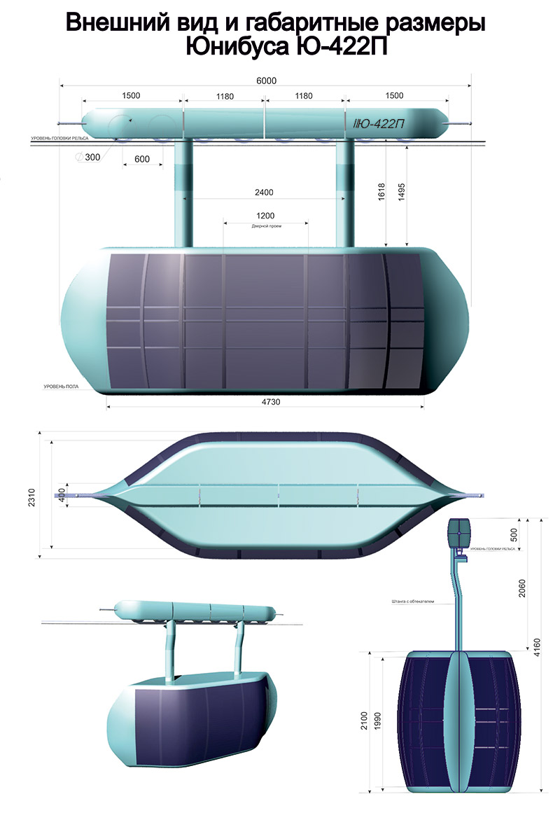 Анатолий Юницкий - Внешний вид и габаритные размеры юнибуса Ю-422П