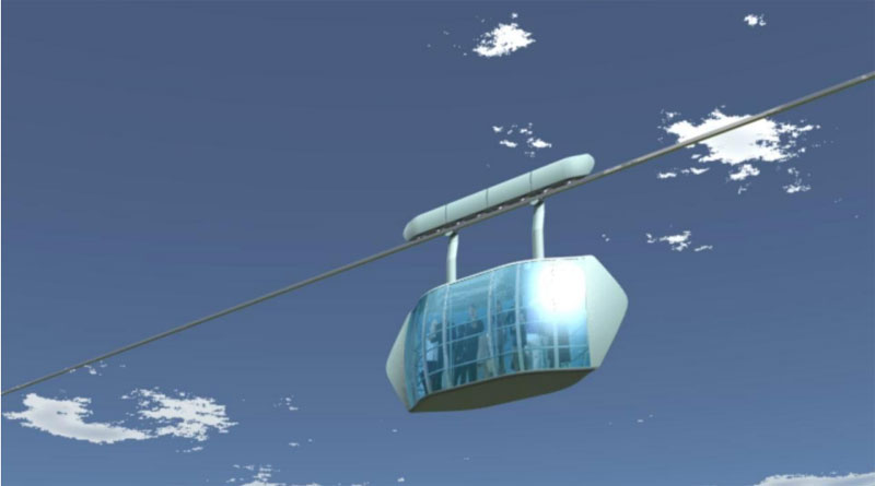 Аванпроект на городской пассажирский моно-юнибус для условий города Ставрополя: Общий вид скоростного (до 135 км/час) моно-юнибуса на трассе моноСТЮ