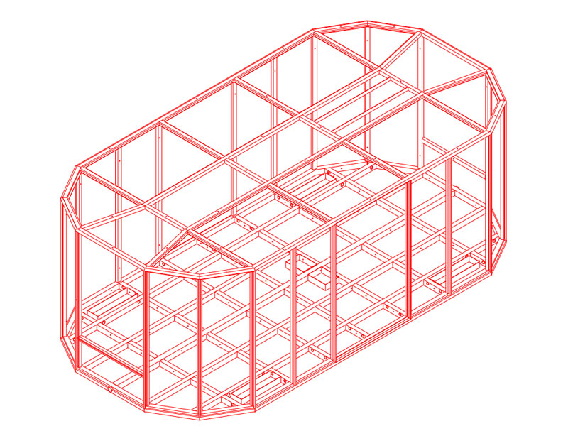 Конструкция стального сварного каркаса юнибуса