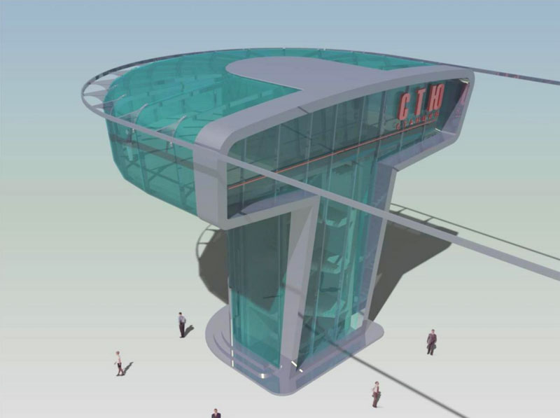 Графические материалы по вариантам прохождения трассы СТЮ в городе Хабаровске по маршруту Улица Дикопольцева - улица Гоголя: Станция моноСТЮ