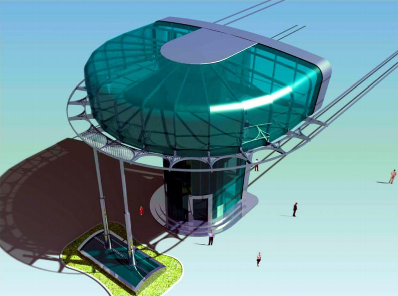 Графические материалы по вариантам прохождения трассы СТЮ в городе Хабаровске по маршруту Улица Дикопольцева - улица Гоголя: Станция двухрельсового СТЮ