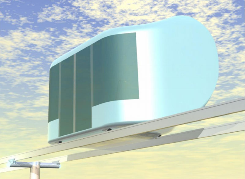 Графические материалы по вариантам прохождения трассы СТЮ в городе Хабаровске по маршруту Улица Дикопольцева - улица Гоголя: Юнибус двухрельсового СТЮ модели Ю-325П