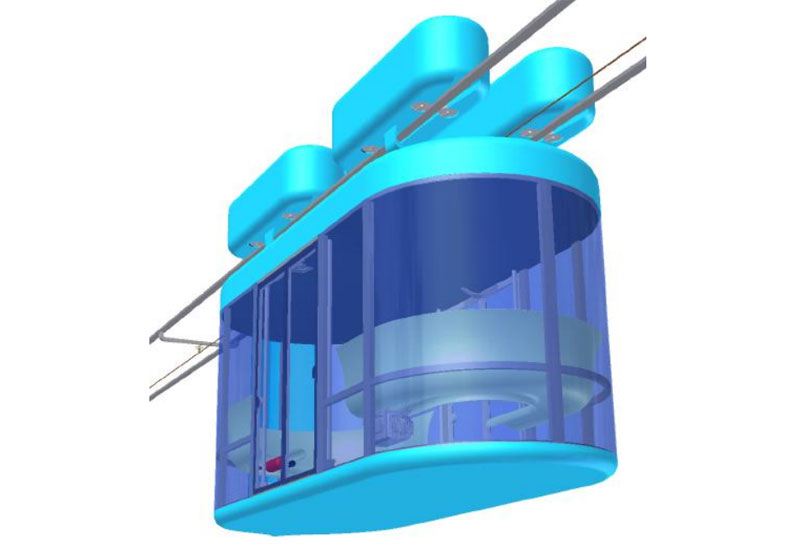 Подвесная монорельсовая система MIRAX LRS с использованием технологий моноСТЮ: Внешний вид подвесного трамвая MIRAX LRS