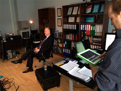 Съёмки в офисе генерального конструктора RSW Systems