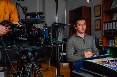 Съёмки в офисе генерального конструктора RSW Systems