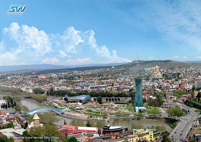 Центральная станция SkyWay в историческом центре Тбилиси
