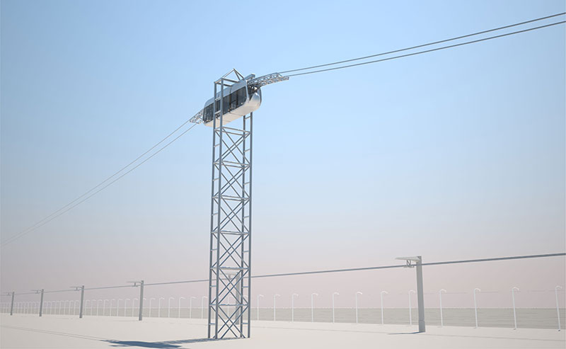 Индустриальная площадка SkyWay: высокая опора городского комплекса