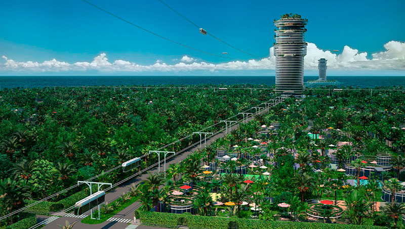 Линейный город SkyWay в Абу-Даби