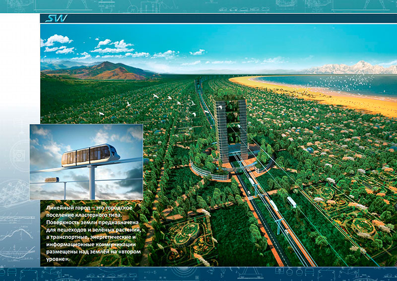 Линейный город SkyWay в Абу-Даби