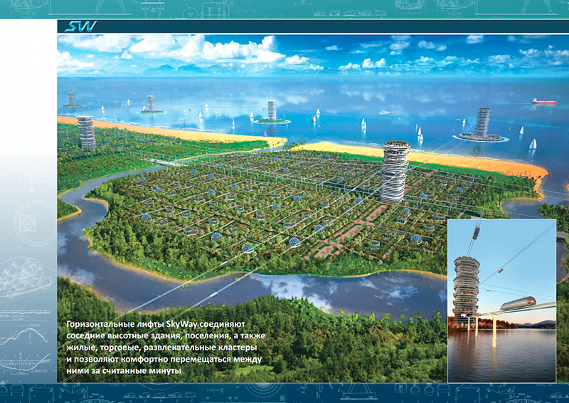 Линейный город SkyWay в Абу-Даби