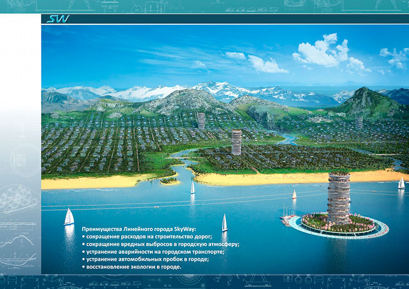 Линейный город SkyWay в Абу-Даби