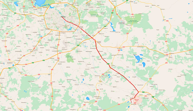 Схема проезда к ЭкоТехноПарку на карте Минска и Минской области