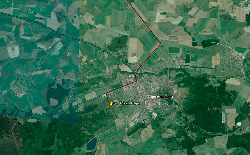 Схема проезда к ЭкоТехноПарку на карте Минской области