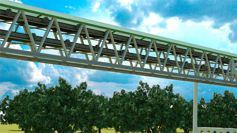 Объект ЭкоТехноПарка: ферменно-струнная эстакада грузового SkyWay