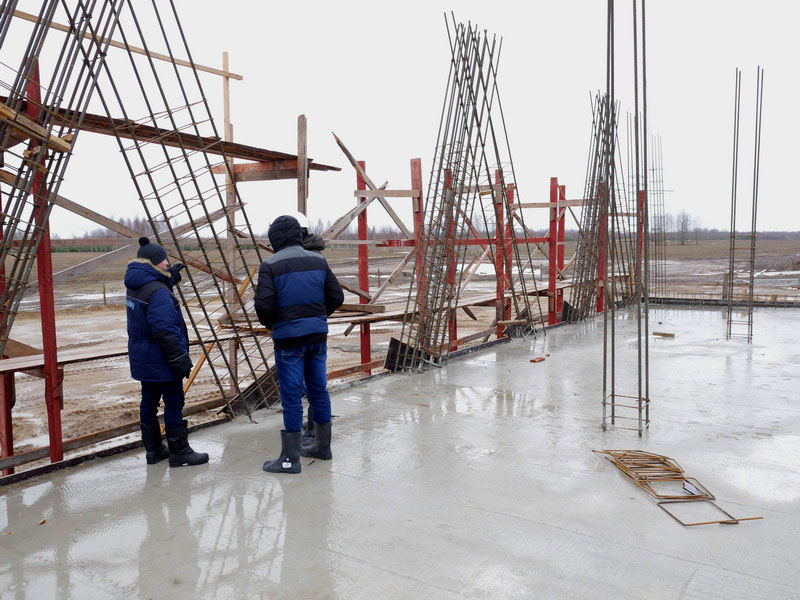 ЭкоТехноПарк: авторский надзор за качеством бетона плиты перекрытия над первым этажом анкерной опоры и контроль качества сварных швов перемычек и стоек в промежуточных опорах