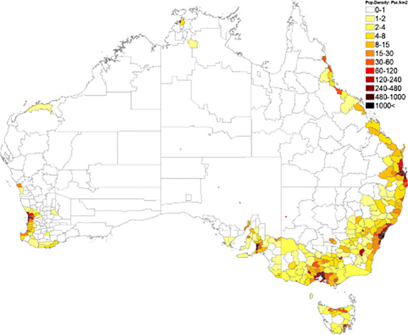 Площадь Австралии - более 75% площади Европы, но её население составляет всего лишь около 3% населения последней. Подавляющее большинство населения Австралии проживает вдоль восточного побережья страны, в коридоре между городами Мельбурн, Сидней и Брисбен. Северная часть Австралии, примерно треть страны, расположена в тропиках, где проживает всего около 1 млн человек, что составляет лишь около 5 % населения страны. Регион обладает огромным потенциалом экономического роста. Он имеет такой потенциал, который способен обеспечить продуктами питания и остальными ресурсами всё увеличивающееся население региона АСЕАН