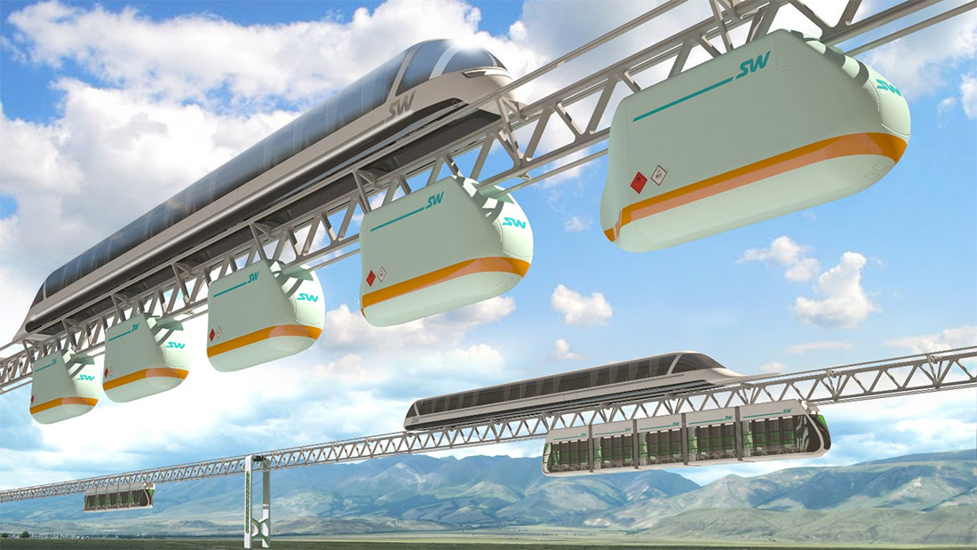 Эстакада SkyWay - грузовой, высокоскоростной и городской варианты подвижного состава