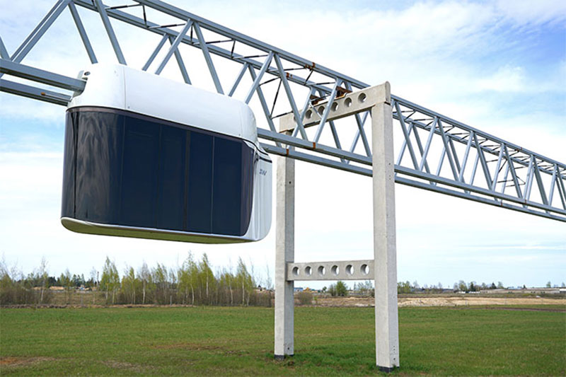 Юнибус - так называется транспортное средство SkyWay - на специальной эстакаде