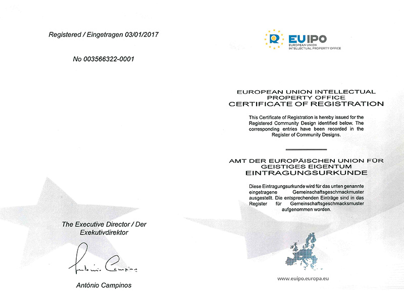 Сертификаты EUIPO на промышленные образцы