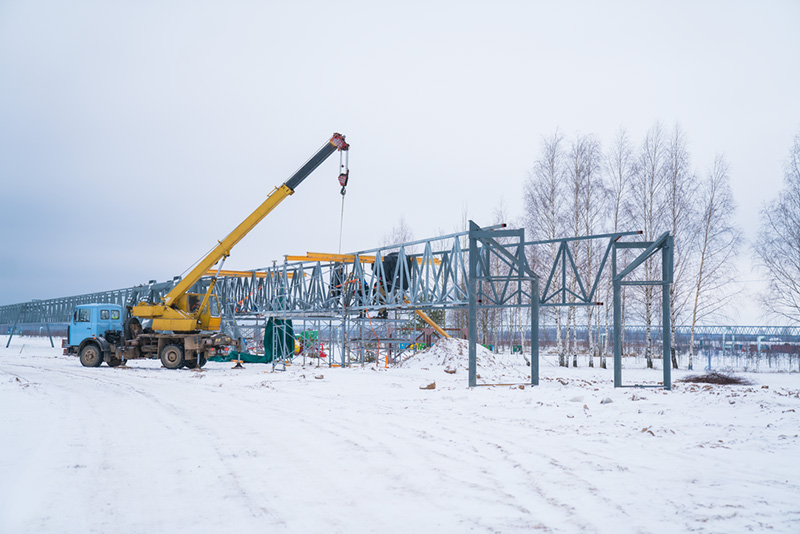 Грузовая трасса SkyWay: установка элементов разворотных колец
