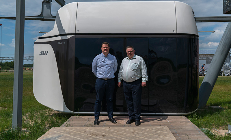 29 мая ЭкоТехноПарк SkyWay посетили представители шведской металлургической компании SSAB - поставщика металла, из которого изготовлена путевая структура Струнного транспорта Юницкого