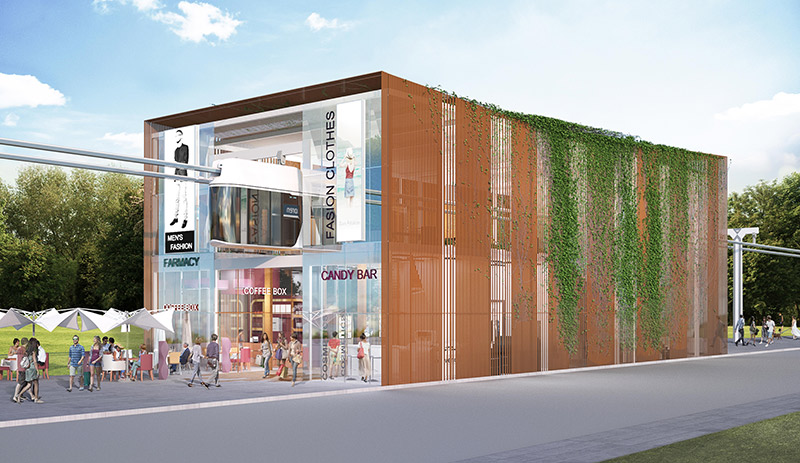 Анатолий Юницкий - остановка SkyWay, совмещённая с торговым центром