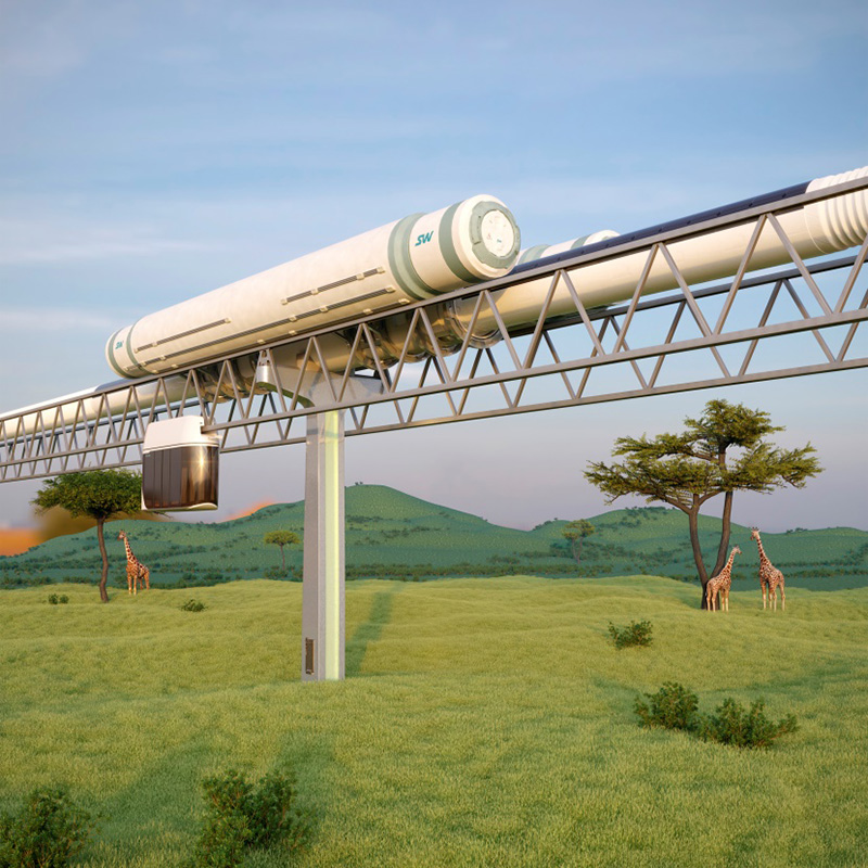 Эстакада SpaсeWay, совмещённая с эстакадой SkyWay